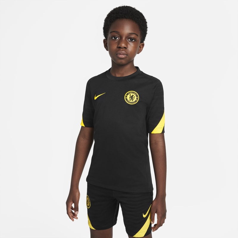 Chelsea FC Strike Camiseta de fútbol de manga corta Nike Dri-FIT - Niño/a - Negro