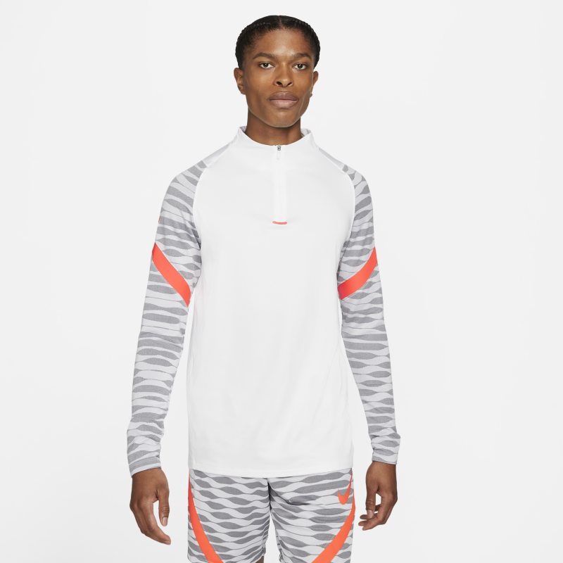 Nike Dri-FIT Strike Camiseta de fútbol de entrenamiento con cremallera de 1/4 - Hombre - Blanco