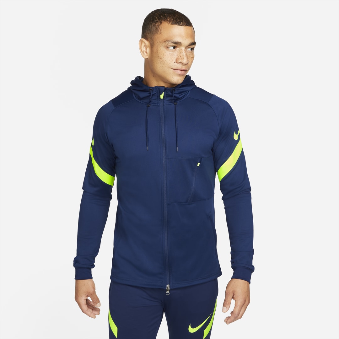 Nike Men's Dri-fit Strike Full-zip Hooded Soccer Jacket In Blue Void ...