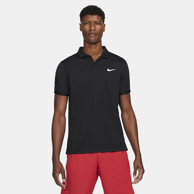 фото Мужская теннисная рубашка-поло nikecourt dri-fit victory - черный