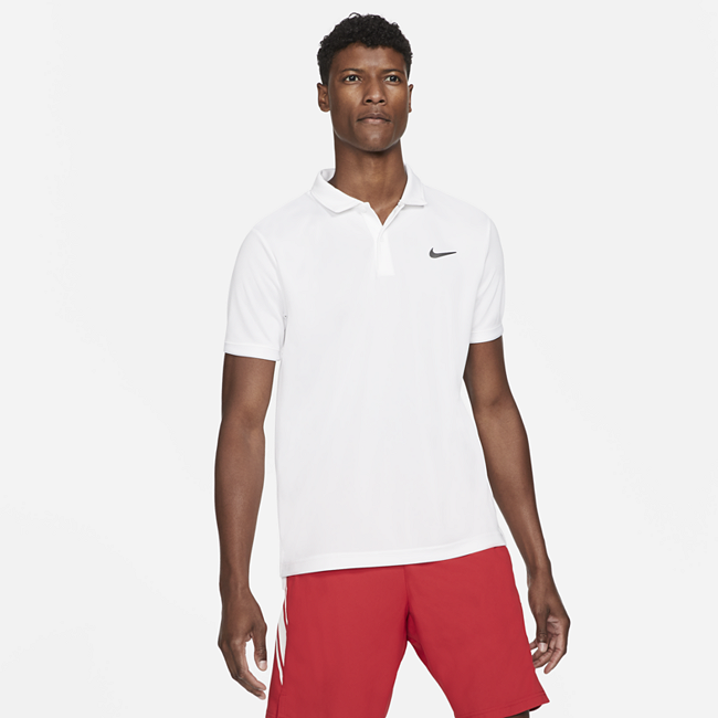 фото Мужская теннисная рубашка-поло nikecourt dri-fit victory - белый