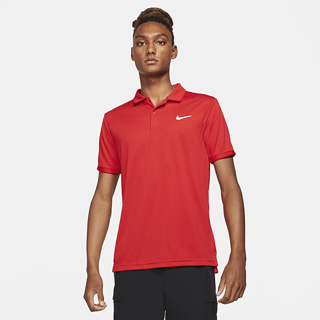 фото Мужская теннисная рубашка-поло nikecourt dri-fit victory - красный