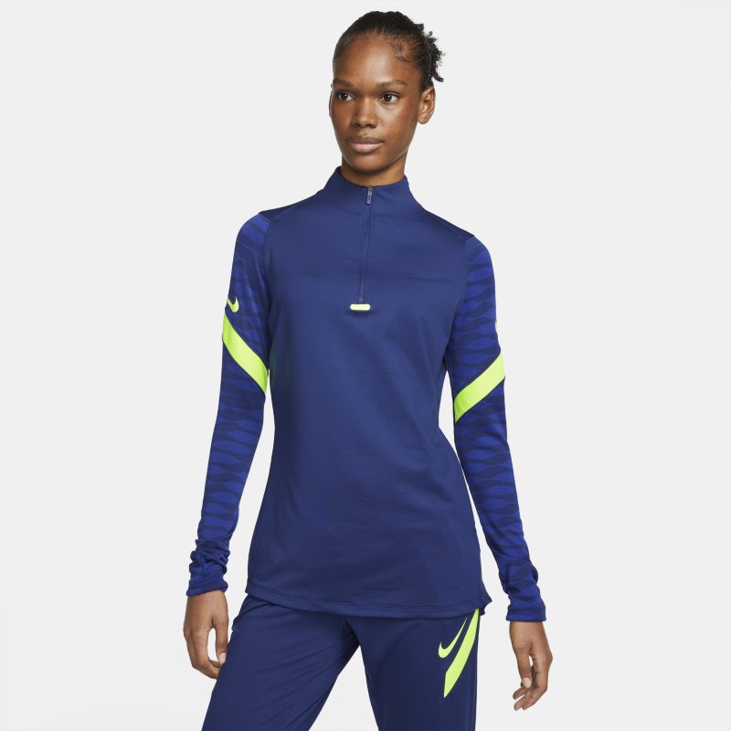 Nike Dri-FIT Strike Camiseta de fútbol de entrenamiento con cremallera de 1/4 - Mujer - Azul