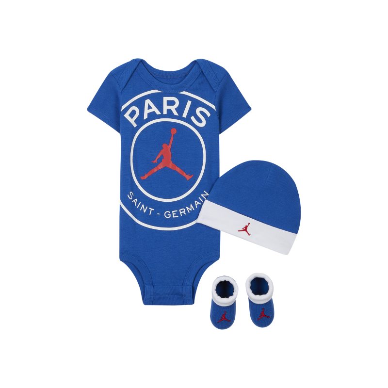 Zestaw body, czapka i buciki dla niemowląt Paris Saint-Germain - Niebieski