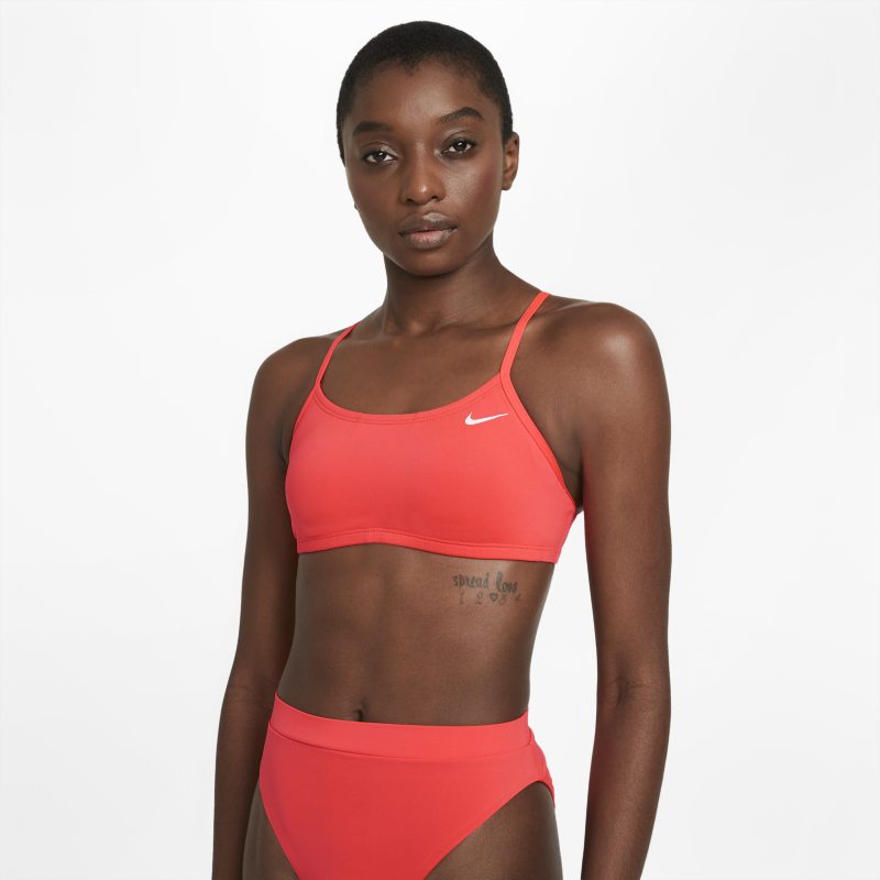 Nike Essential Parte de arriba de bikini con espalda cruzada - Mujer - Rojo
