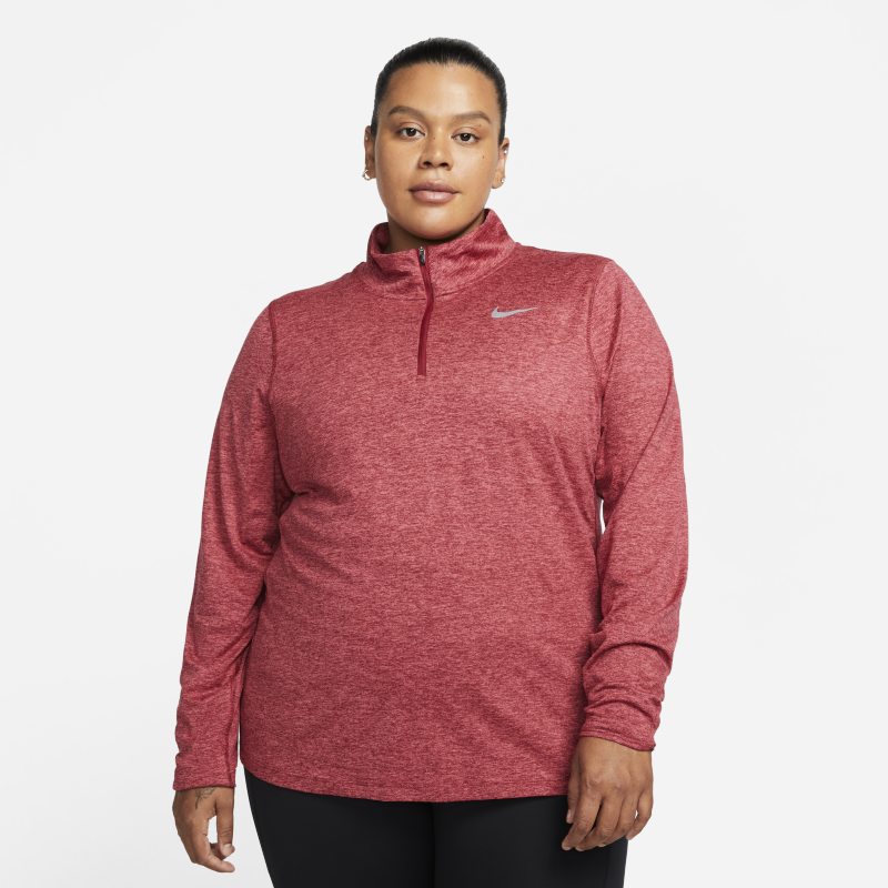 Nike Camiseta de running con media cremallera - Mujer - Rojo