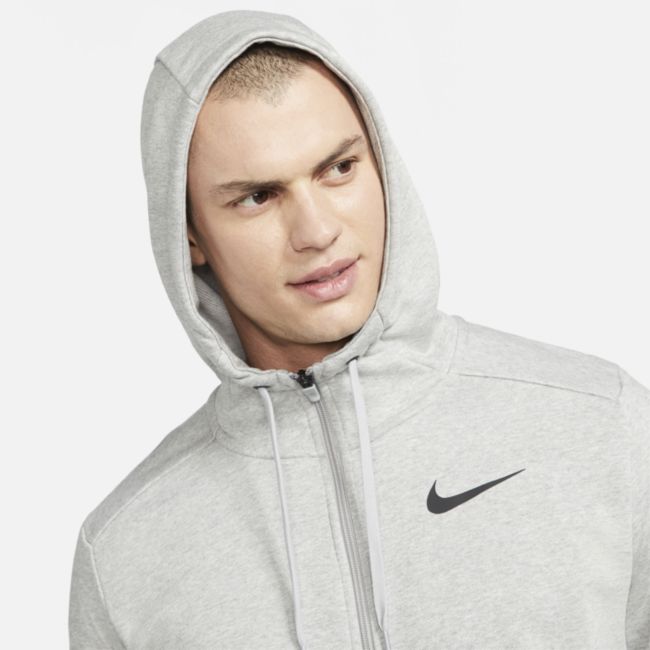 Męska rozpinana bluza treningowa z kapturem Nike Dri-FIT - Szary