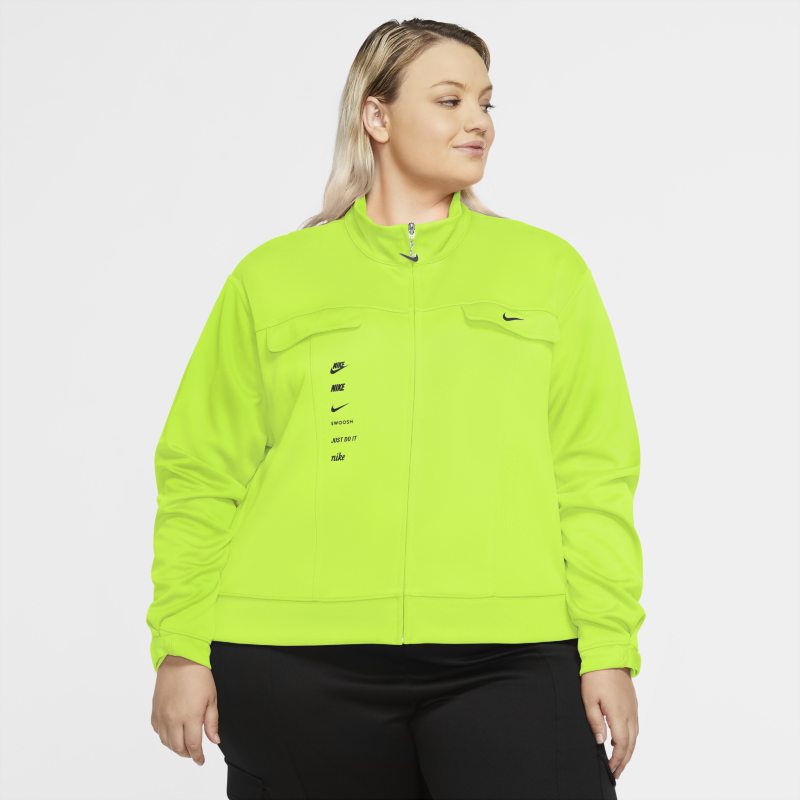 Nike Sportswear Swoosh Polyknit jack voor dames (grote maten) – Geel