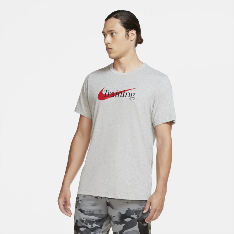 Tee-shirt de training avec Swoosh Nike Dri-FIT pour Homme - Gris