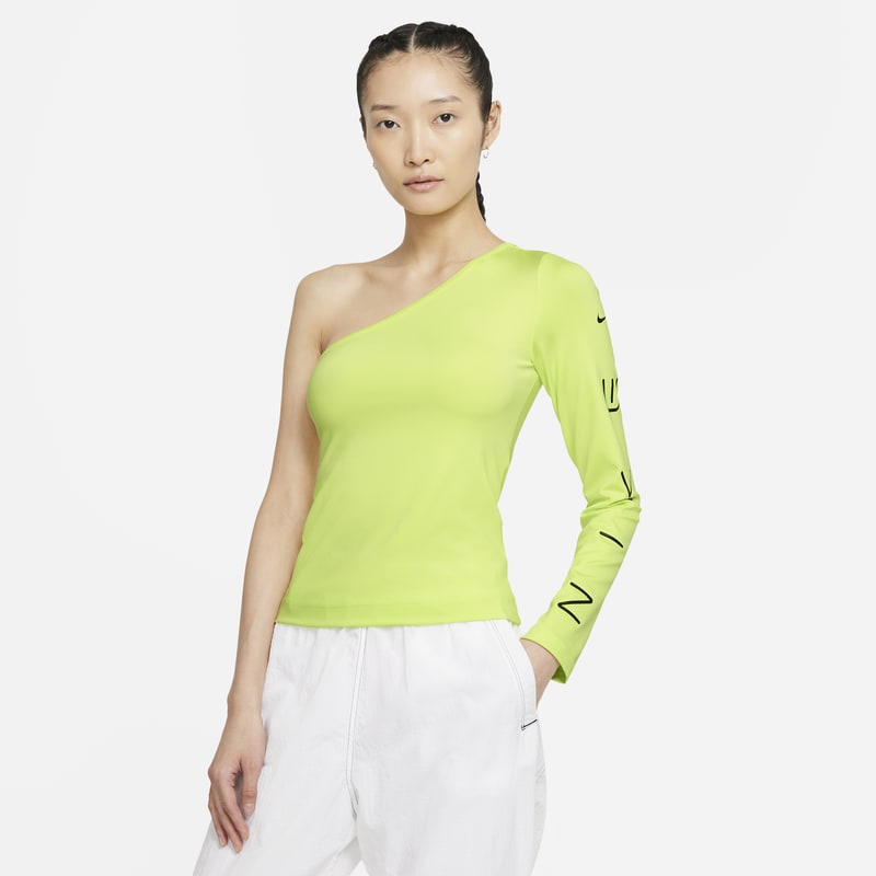 Nike Sportswear Camiseta asimétrica de manga larga - Mujer - Amarillo