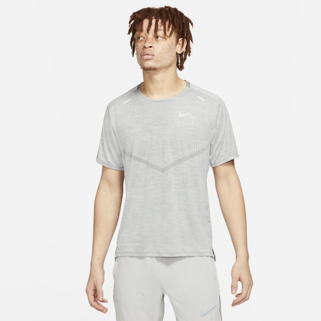 Nike Men's Dri-fit Adv Techknit Ultra Short-sleeve Running Top In Grey ...