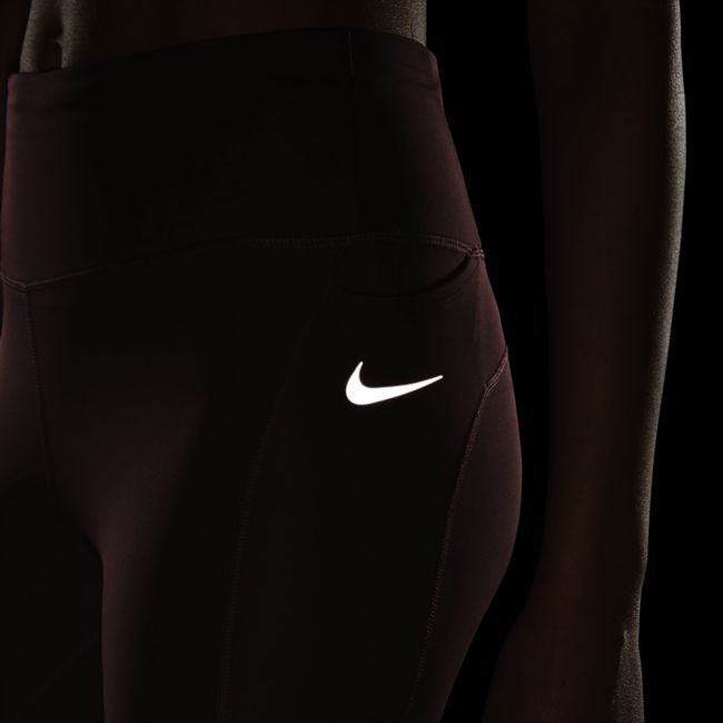 Damskie legginsy ze średnim stanem o skróconym kroju do biegania Nike Fast - Czerwony