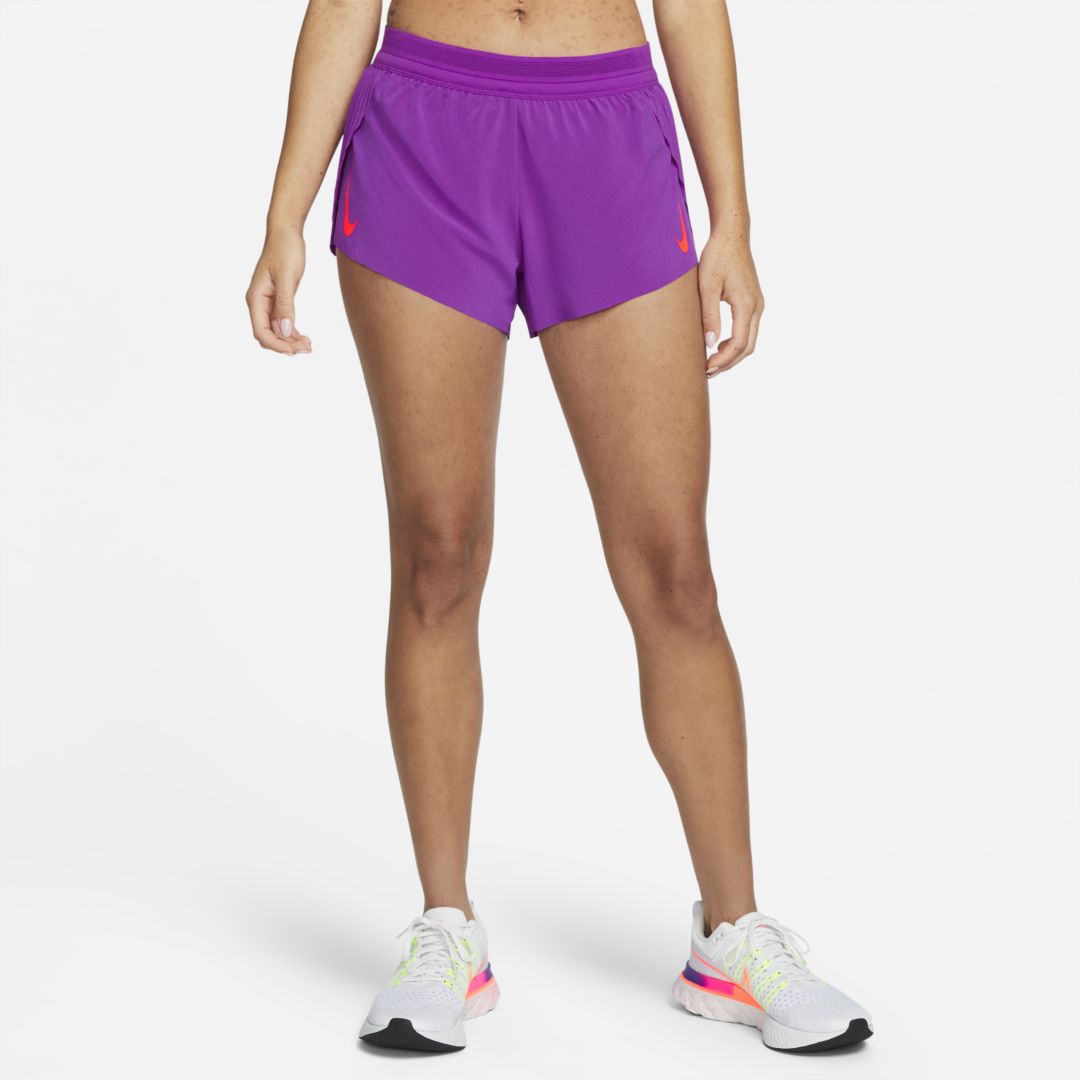 Nike Aeroswift Women's Running Shorts In Vivid Purple,bright Crimson ...