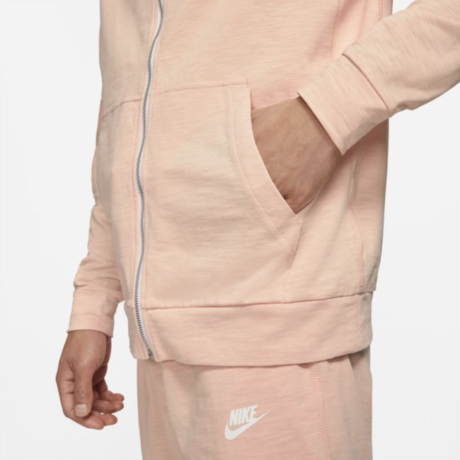 Lekka męska bluza z kapturem i zamkiem na całej długości Nike Sportswear Modern Essentials - Różowy