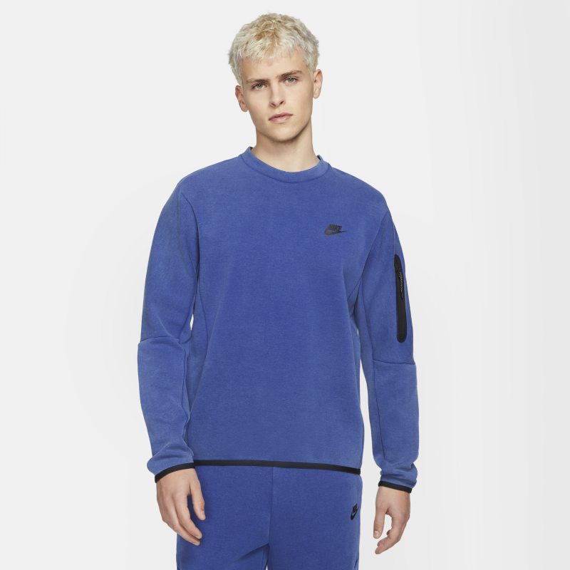 Bluza męska z efektem sprania Nike Sportswear Tech Fleece - Niebieski