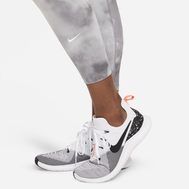 Damskie legginsy ze średnim stanem 3/4 Nike One Icon Clash - Szary