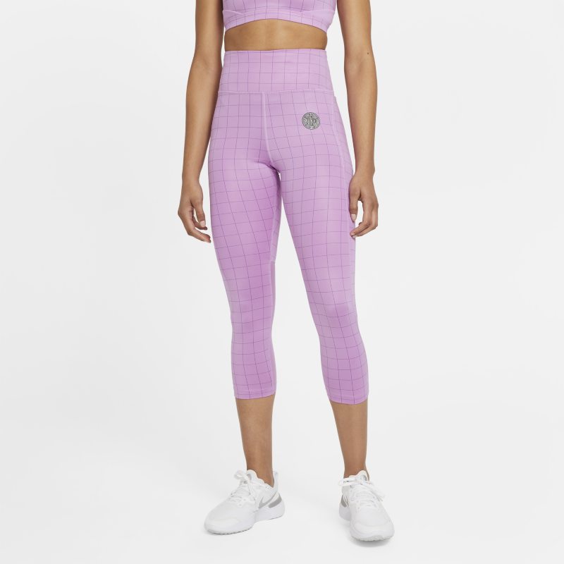 Damskie legginsy o skróconym kroju ze średnim stanem do biegania Nike Epic Fast Femme - Fiolet