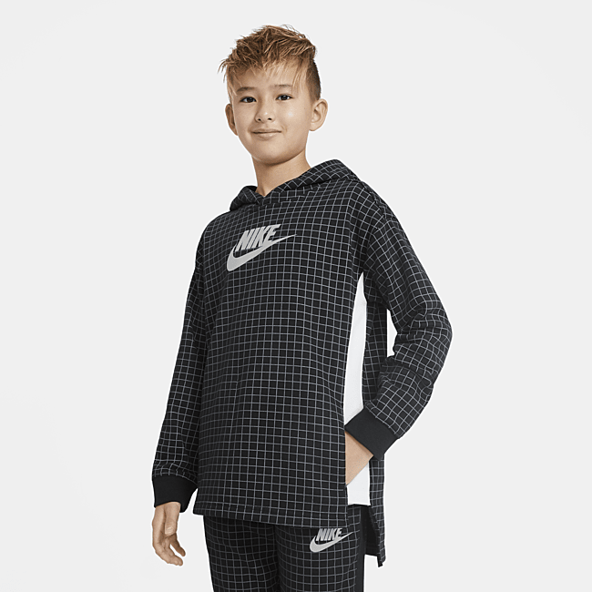 фото Флисовый пуловер для мальчиков школьного возраста nike sportswear - черный