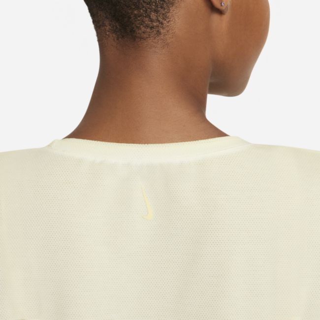 Damska koszulka z krótkim rękawem Nike Yoga Dri-FIT - Żółć