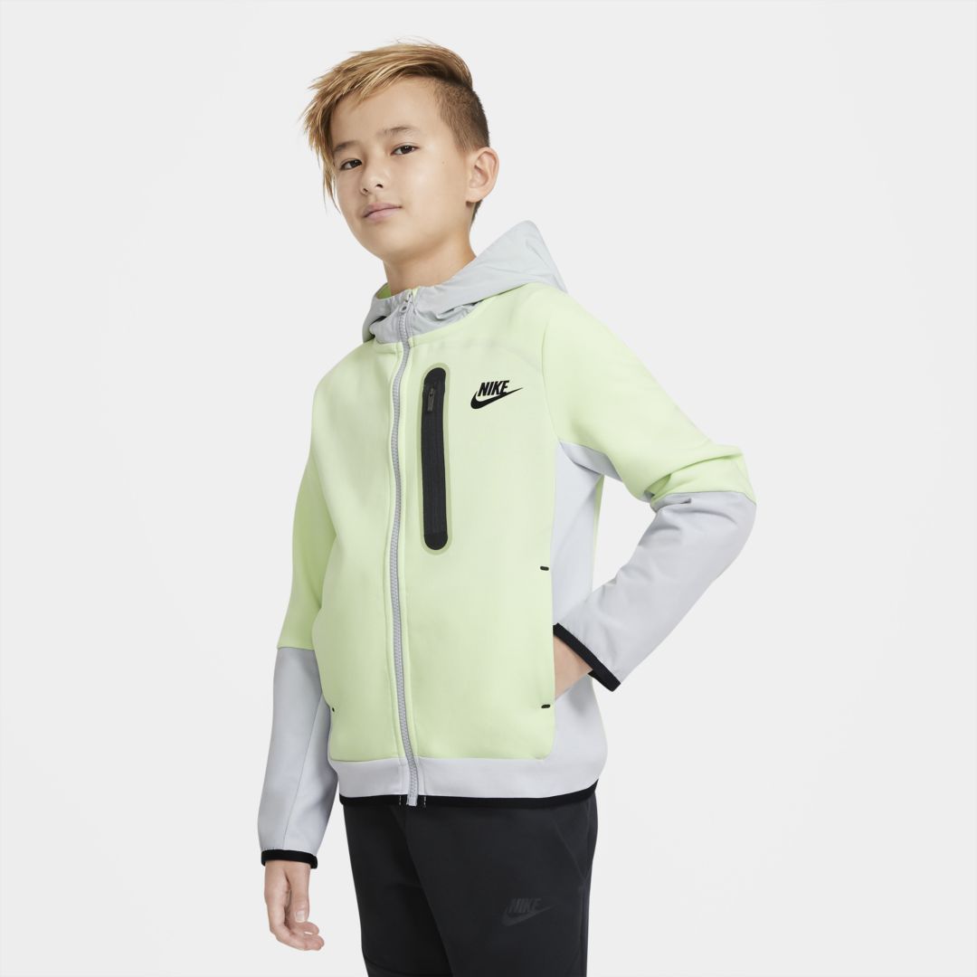Nike Sportswear Tech Fleece Big Kids' Woven Full-zip Hoodie In Lt ...
