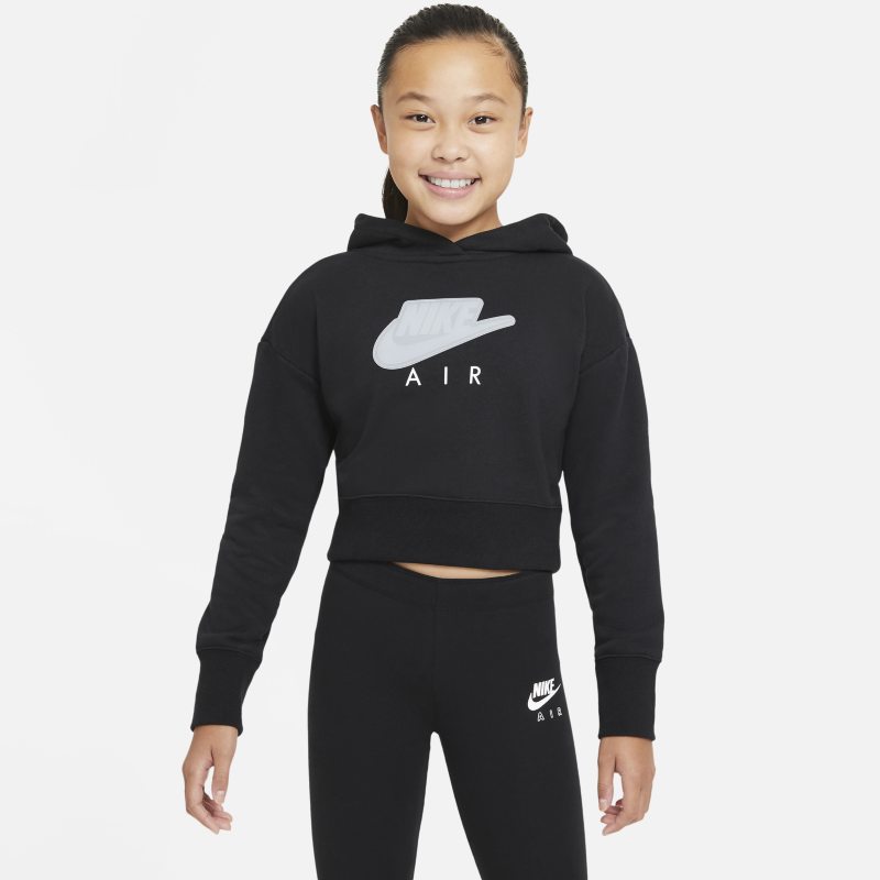 Nike Air Korte hoodie van sweatstof voor meisjes - Zwart