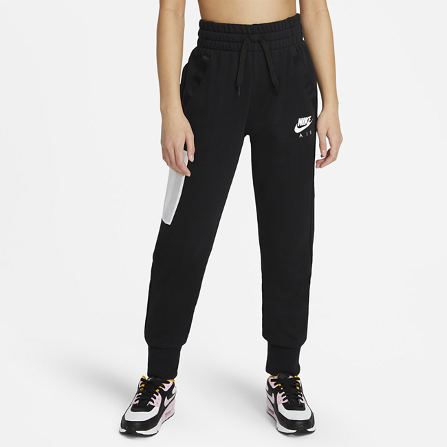 Image of Nike Air Older Kids' (Girls') French Terry Trousers - Noir