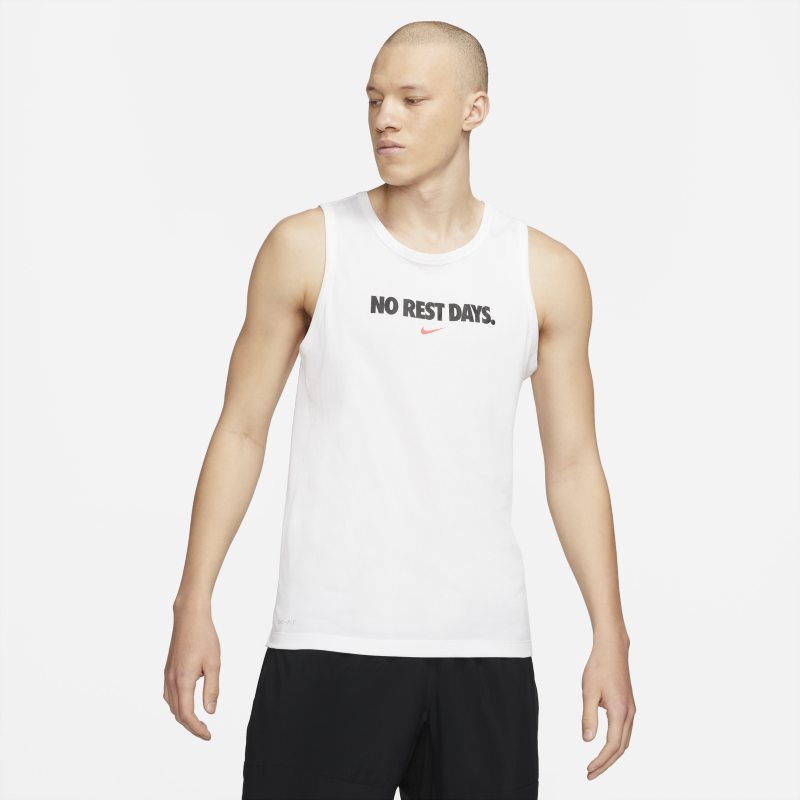 Męska koszulka treningowa bez rękawów Nike Dri-FIT - Biel