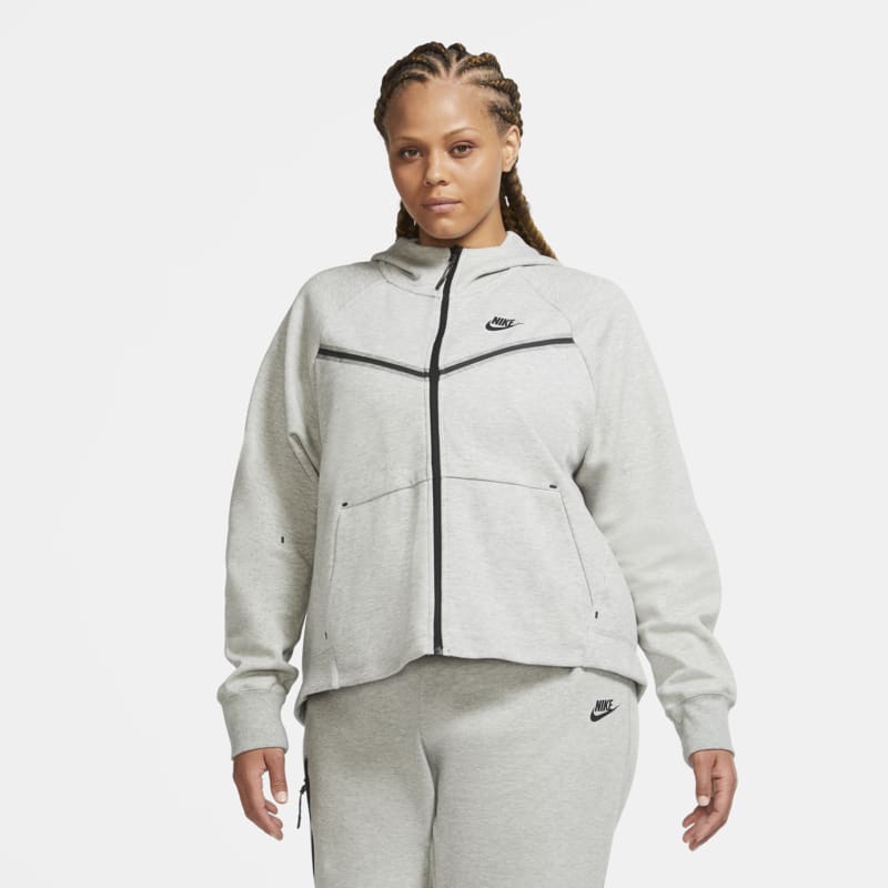 Nike Grande Taille - Sweatà capuche et zip Sportswear Tech Fleece Windrunner pour Femme - Gris