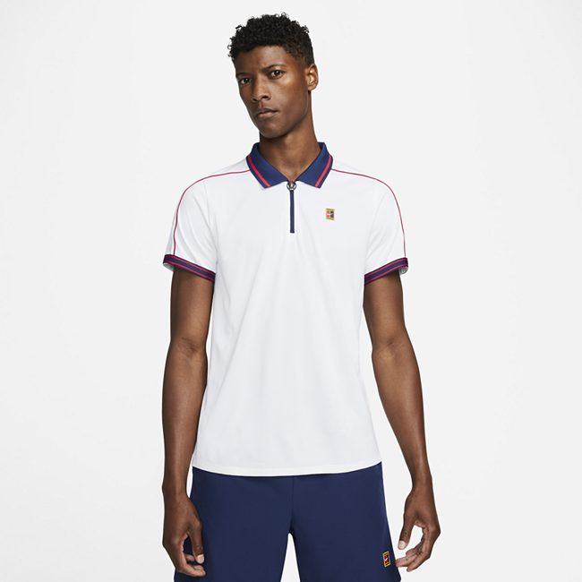 фото Мужская теннисная рубашка-поло nikecourt dri-fit adv slam - белый