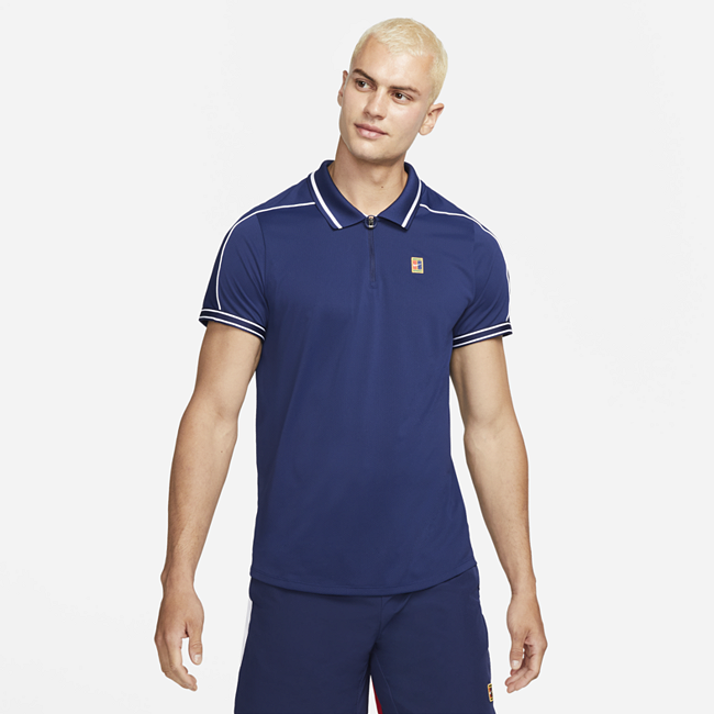 фото Мужская теннисная рубашка-поло nikecourt dri-fit adv slam - синий