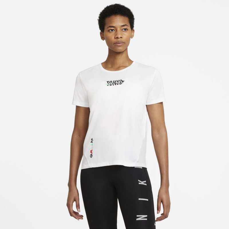 Nike Miler Tokyo Camiseta de running de manga corta - Mujer - Blanco