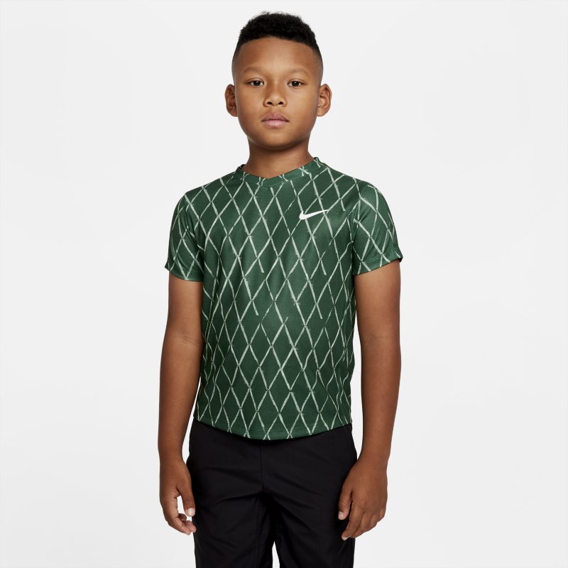 NikeCourt Dri-FIT Victory Camiseta de tenis con estampado - Niño - Verde