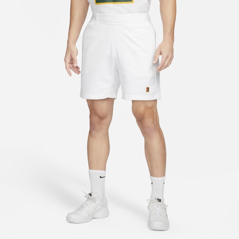 NikeCourt Pantalón corto de tenis de tejido Fleece - Hombre - Blanco