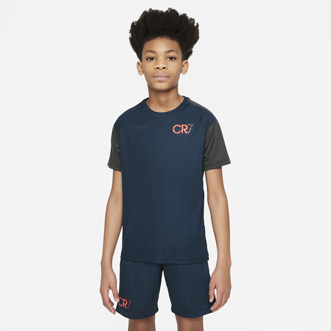 фото Игровая футболка с коротким рукавом для школьников nike dri-fit cr7 - синий