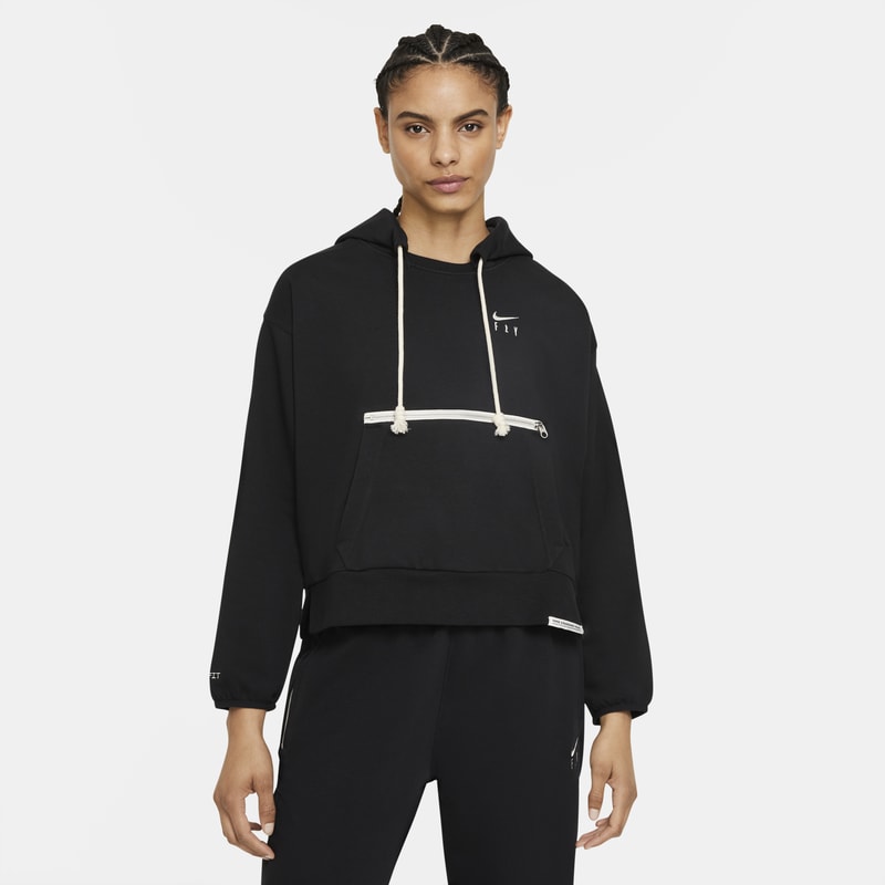 Nike Dri-FIT Swoosh Fly Standard Issue Sudadera con capucha de baloncesto - Mujer - Negro