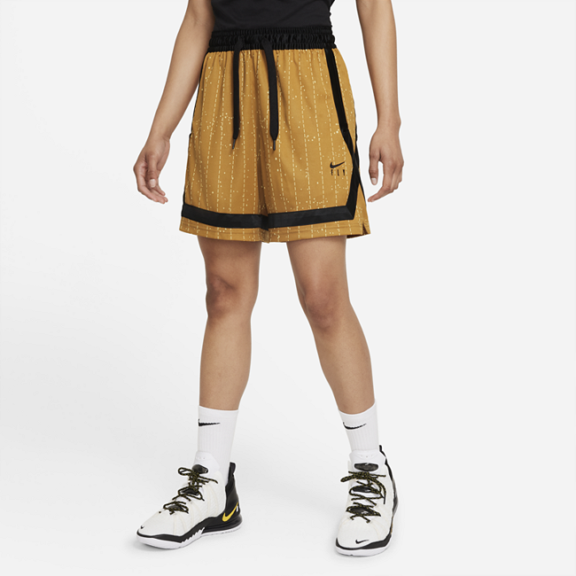 фото Женские баскетбольные шорты nike dri-fit swoosh fly crossover - коричневый