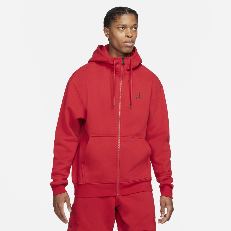 Jordan Essentials Sudadera con capucha de tejido Fleece con cremallera completa - Hombre - Rojo