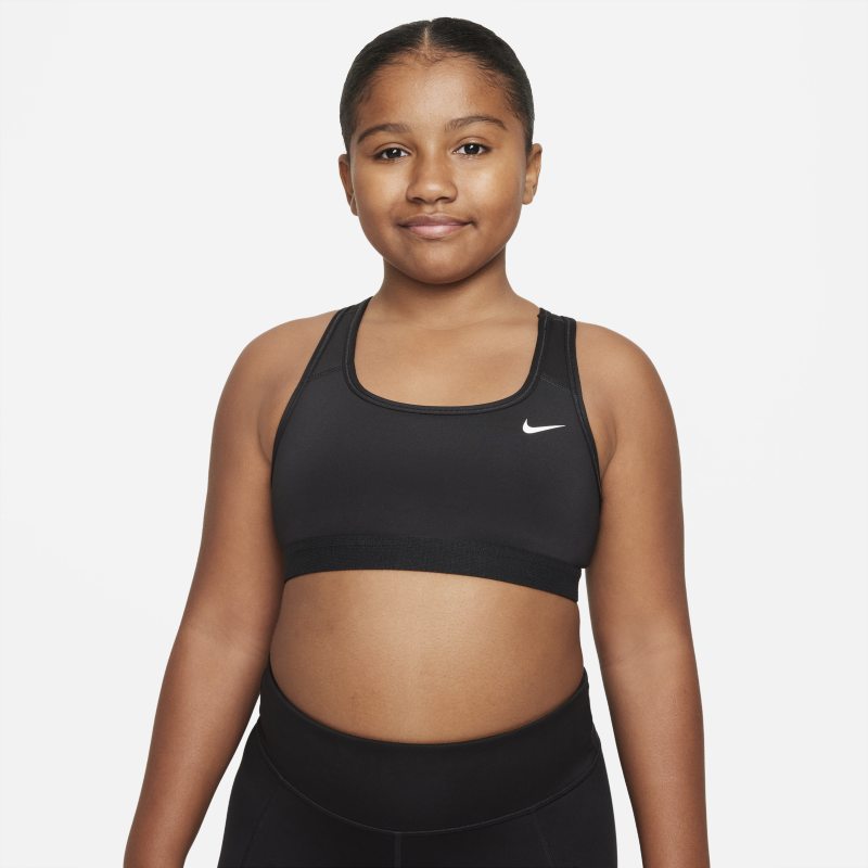 Stanik dla dużych dzieci (dziewcząt) Nike Swoosh (szersze rozmiary) - Czerń