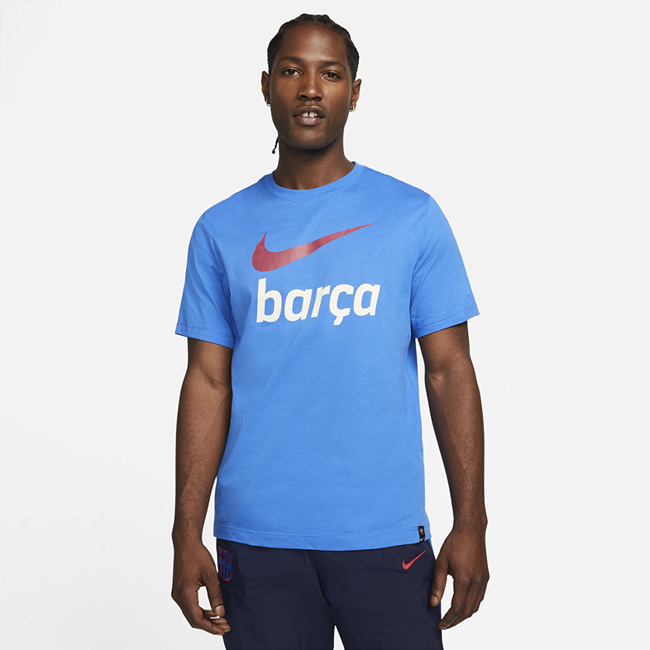 фото Мужская игровая футболка fc barcelona - синий