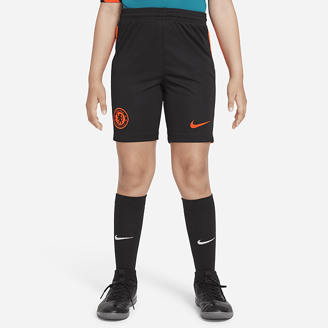 фото Футбольные шорты для школьников nike dri-fit из третьего комплекта формы фк «челси» 2021/22 stadium - черный