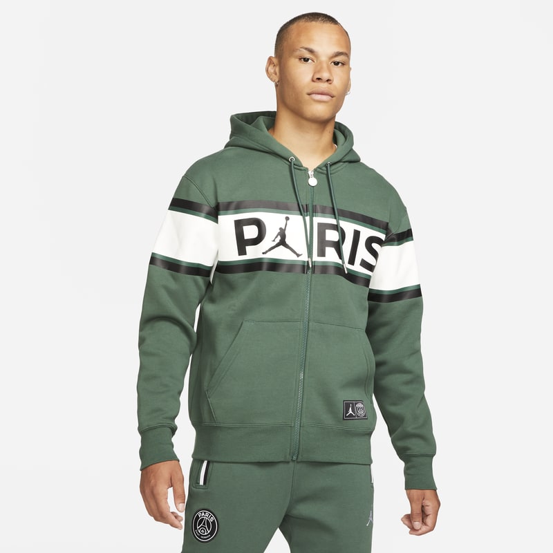 París Saint-Germain Sudadera con capucha de tejido Fleece con cremallera completa - Hombre - Verde