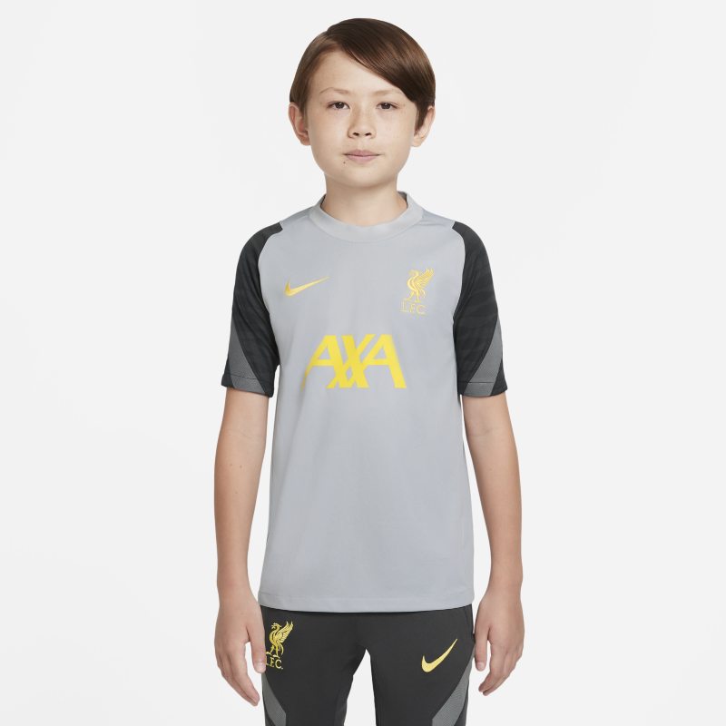 Liverpool FC Strike Camiseta de fútbol de manga corta Nike Dri-FIT - Niño/a - Gris