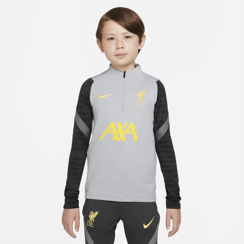 Liverpool FC Strike Camiseta de fútbol de entrenamiento Nike Dri-FIT - Niño/a - Gris