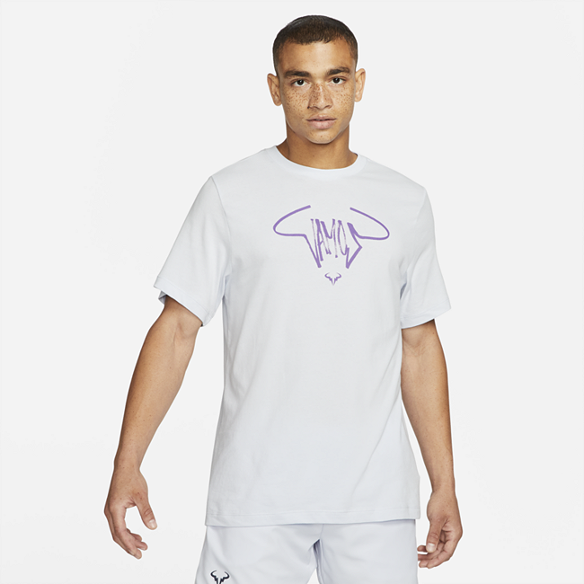 фото Мужская теннисная футболка nikecourt dri-fit rafa - серый