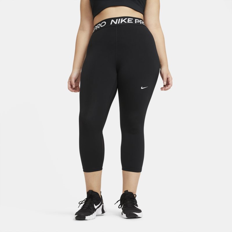 Image of Leggings a lunghezza ridotta e vita media Nike Pro (Plus Size) - Donna - Nero