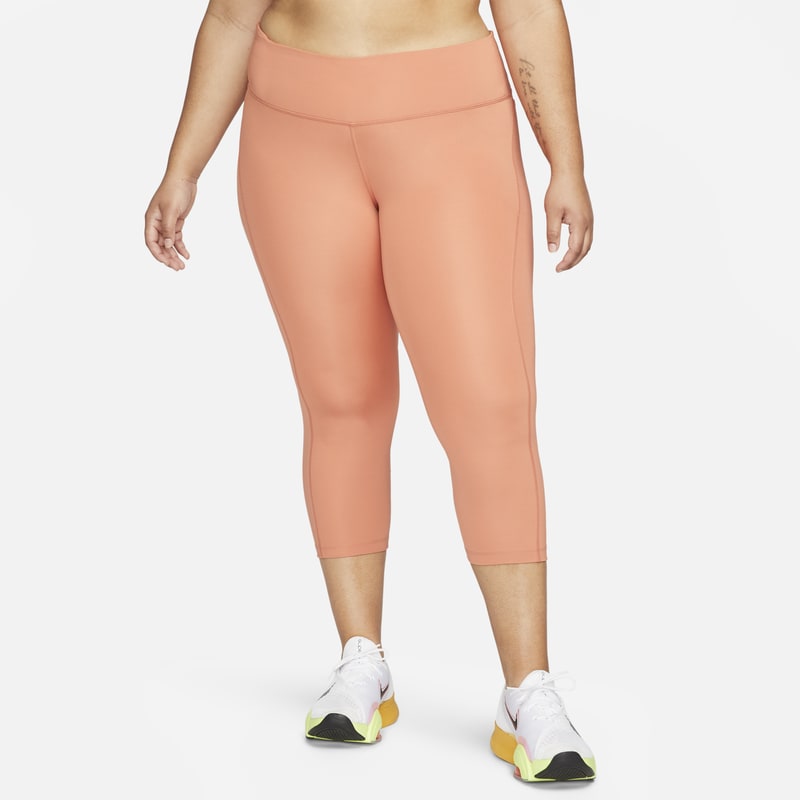 Image of Leggings da running a lunghezza ridotta e vita media Nike Fast - Donna - Arancione