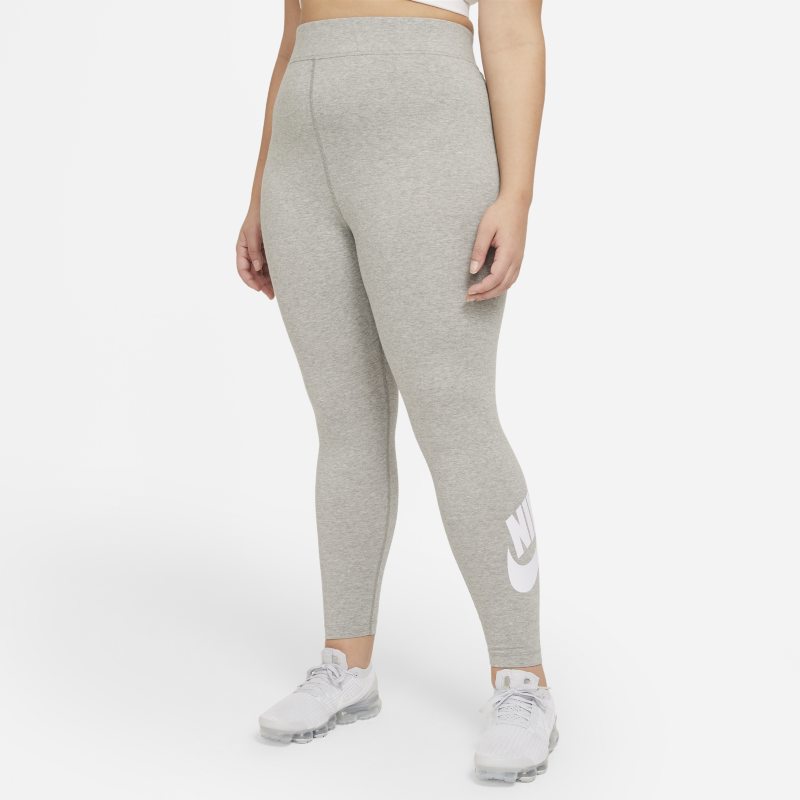 Damskie legginsy z wysokim stanem Nike Sportswear Essential (duże rozmiary) - Szary