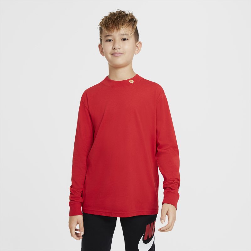 T-shirt z długim rękawem dla dużych dzieci Nike Sportswear - Czerwony