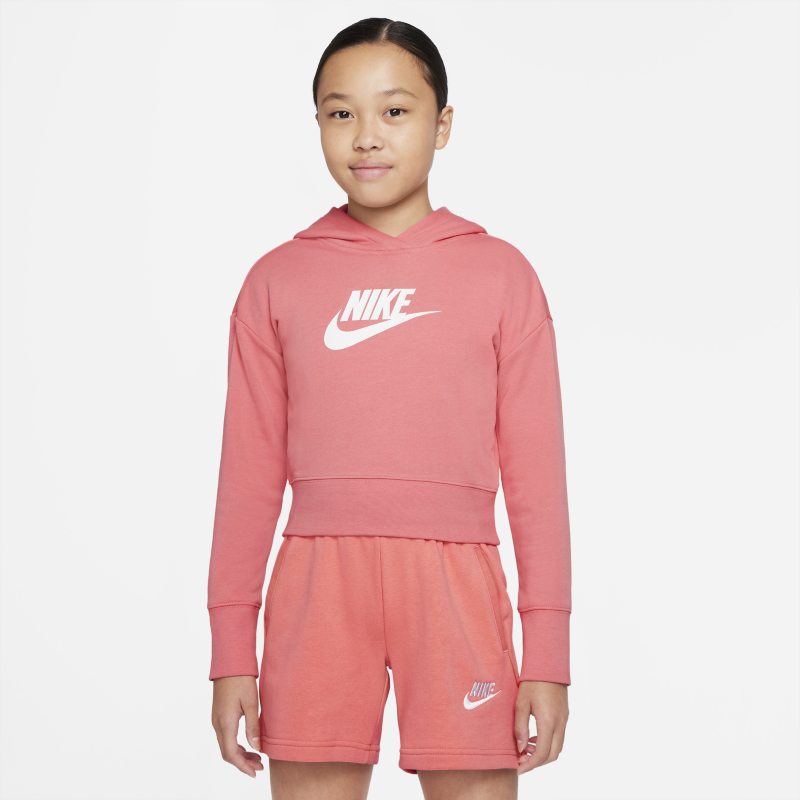 Nike Sportswear Club Sudadera con capucha corta de tejido French terry - Niña - Rosa