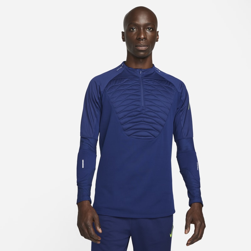 Nike Therma-Fit Strike Winter Warrior Camiseta de fútbol de entrenamiento - Hombre - Azul